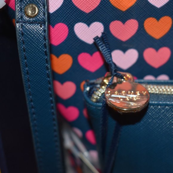 DABNEY LEE 2 Piece Wristlet/Pouch Set Pink Hearts *New With Tags* - Picture 12 of 13